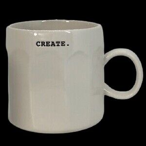 Rae Dunn “Create” Typewriter Font‎ Wide Ceramic Mug